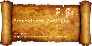 Petrovitsch Zsófia névjegykártya